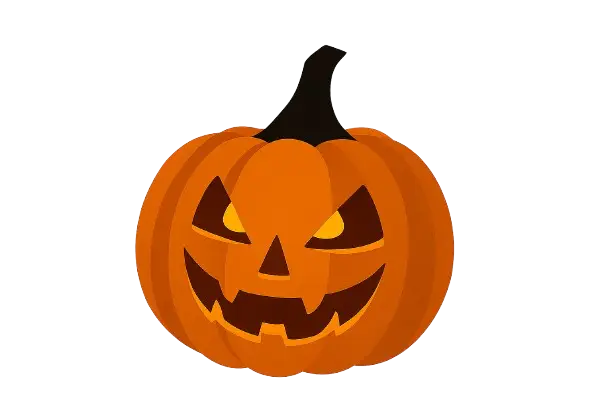 Calabaza tallada con luz interior, símbolo del especial de Halloween de Magis TV Pro, que promociona la app y los planes de suscripción